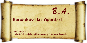 Bendekovits Apostol névjegykártya